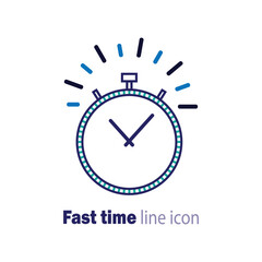 Fast time icon. Stopwatch icon. Time management concept. Vector illustration.