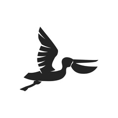 Pelican logo template Isolated. Brand Identity. Icon Abstract Vector graphic