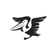 Pelican logo template Isolated. Brand Identity. Icon Abstract Vector graphic