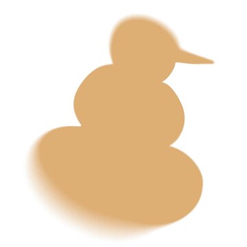 Christmas snowman icon on white background. Gold snowman sign. New Year design element for Xmas festive web banner, New Year card, winter sale fair branding. Grain spray paint effect.
