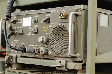 Obraz na płótnie Canvas Military two-way field comminications radio