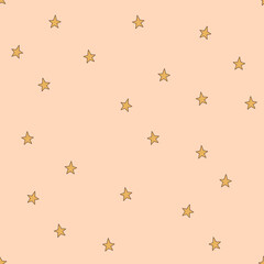 seamless pattern with stars in boho colors
