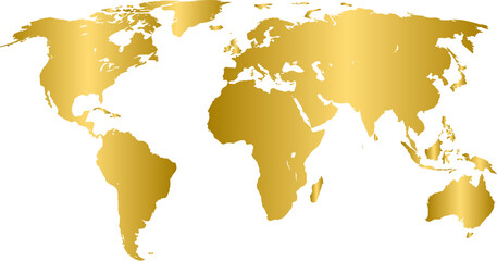 Gold world map, golden world map - obrazy, fototapety, plakaty
