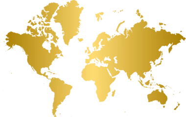 Crédence de cuisine en verre imprimé Carte du monde Gold world map, golden world map