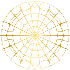 Obraz premium Golden spider web, gold net web