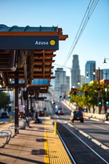 4K Image: Los Angeles Skyline with Subway in Urban Landscape