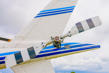 Rear tail rotor of G-SCII Agusta A109C helicopter