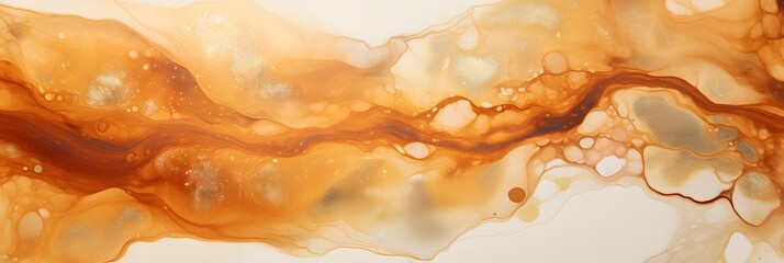 luxury golden marble alcohol ink water yellow color background.