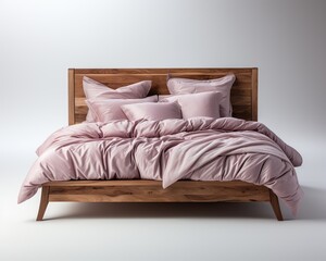 wood bed isolate on white background  