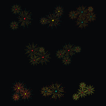 Fireworks .Colorful fireworks. Happy New Year, Merry Christmas.