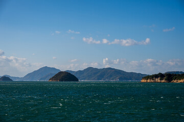 日本の広島県の大久野島のとても美しい秋の風景