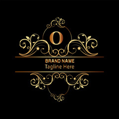 creative letter logo design with golden color