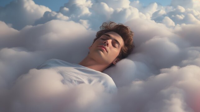 Man Sleeping on a Cloud Photography