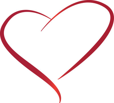 red heart isolated on white