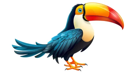 Foto op Aluminium A playful cartoon toucan with its vibrant, oversized beak © Azli art