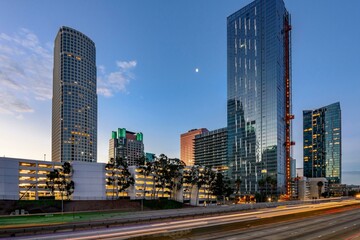 4K Image: Los Angeles Skyline and New Construction of Modern Buildings