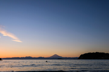 Naklejka na ściany i meble 神奈川県逗子市逗子海岸からの夕日