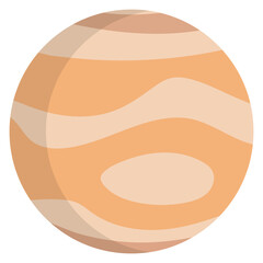 Solar system space object, planet Jupiter vector illustration on white background.