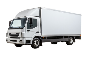 Delivery white van or truck with space for text isolated over white background
