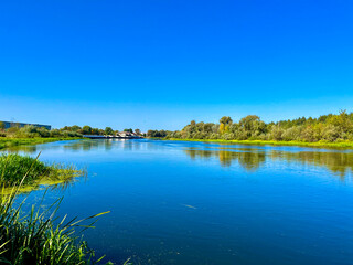 Obraz premium very beautiful bank of the Berezina river in summer