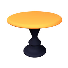  3D Rendered Classic Circle Table Isolated on The Transparant Background