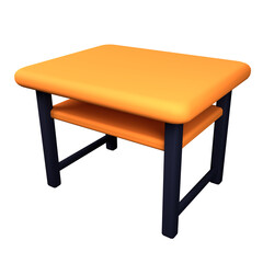  3D Rendered Desk Table Isolated on The Transparant Background