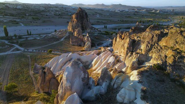 Aerial view of Goreme Historical National Park, Cappadocia, Turkey.