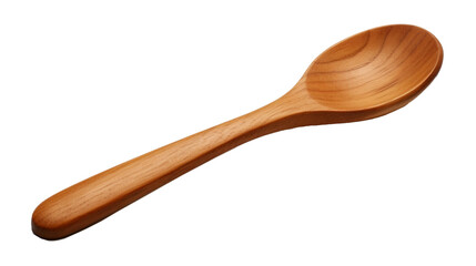 Placing a wooden spoon against a white background