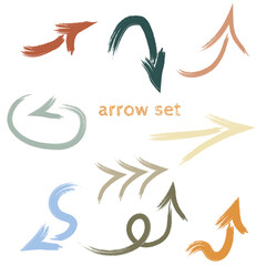 arrow set colorful retro watercolor 11