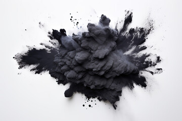 abstract powder color  in isolated white background