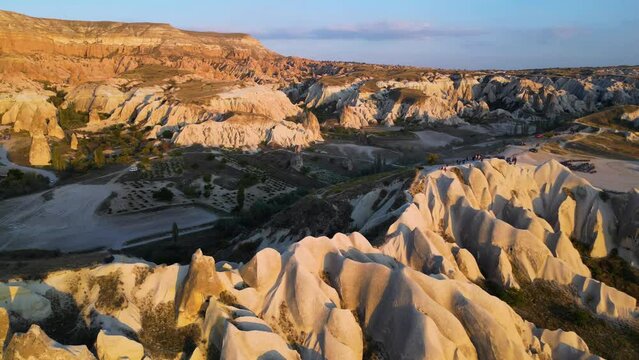 Aerial view of Goreme Historical National Park, Cappadocia, Turkey.