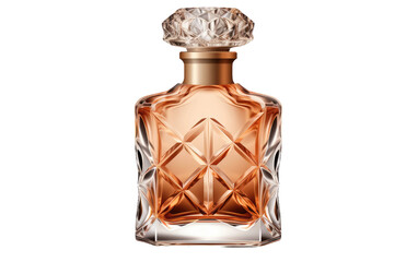 Perfume Elegance Glass Bottle on White or PNG Transparent Background.
