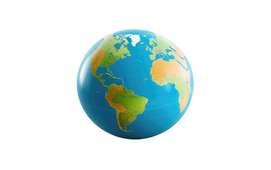 Fototapeta premium Glassy Globe Display on White or PNG Transparent Background.