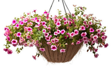 Hanging Garden Basket on White or PNG Transparent Background.