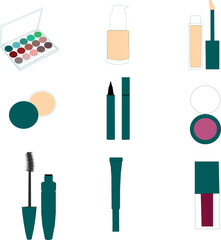 set of simple makeup 