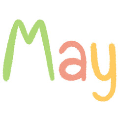 May letters on white background