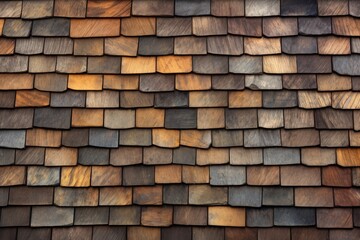 Rustic Elegance: Wooden Slate Shingles Texture, generative AI