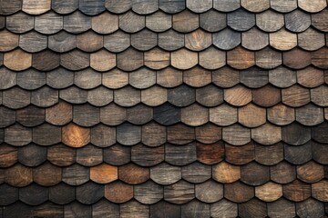 Rustic Elegance: Wooden Slate Shingles Texture, generative AI