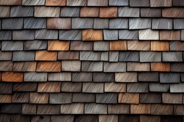 Rustic Elegance: Wooden Slate Shingles Texture, generative AI