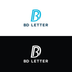 B D Letters and Text Logo Design Vector Template