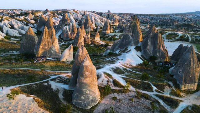 Aerial view of Goreme Historical National Park, Cappadocia, Turkey.