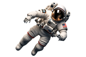Astronaut in a space suit isolated on transparent background