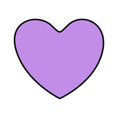 Red heart with black line on white background. Emoticons symbol modern, simple, printed on paper. icon for website design