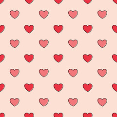 Seamless heart pattern background.Simple heart shape seamless pattern in diagonal arrangement. Love and romantic theme background.