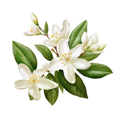 Jasmine Flower on White or PNG Transparent Background.
