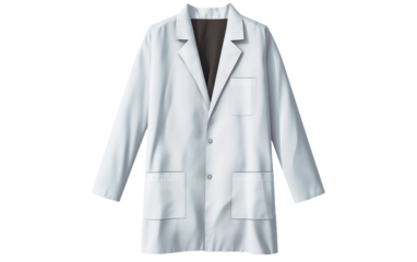Lab Coat on White or PNG Transparent Background.