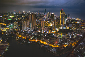 Colombo in nights  from lotus tower  - obrazy, fototapety, plakaty