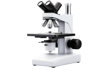 Scientific Tool Microscope on White or PNG Transparent Background.