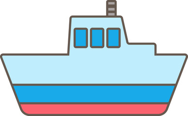 Cute color illustration of a ship