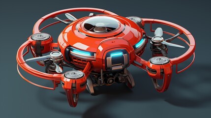 Fototapeta premium A state-of-the-art drone with advanced aerial capabilities. Digital concept, illustration painting.